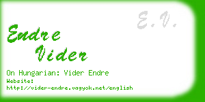 endre vider business card